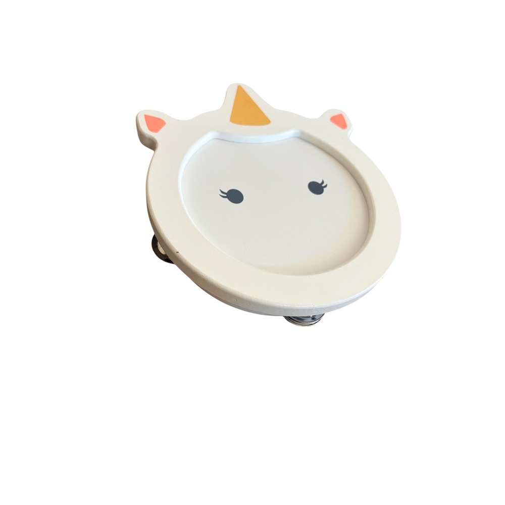 Pottery Barn Kids Wooden Unicorn Tambourine Musical Instrument Toy